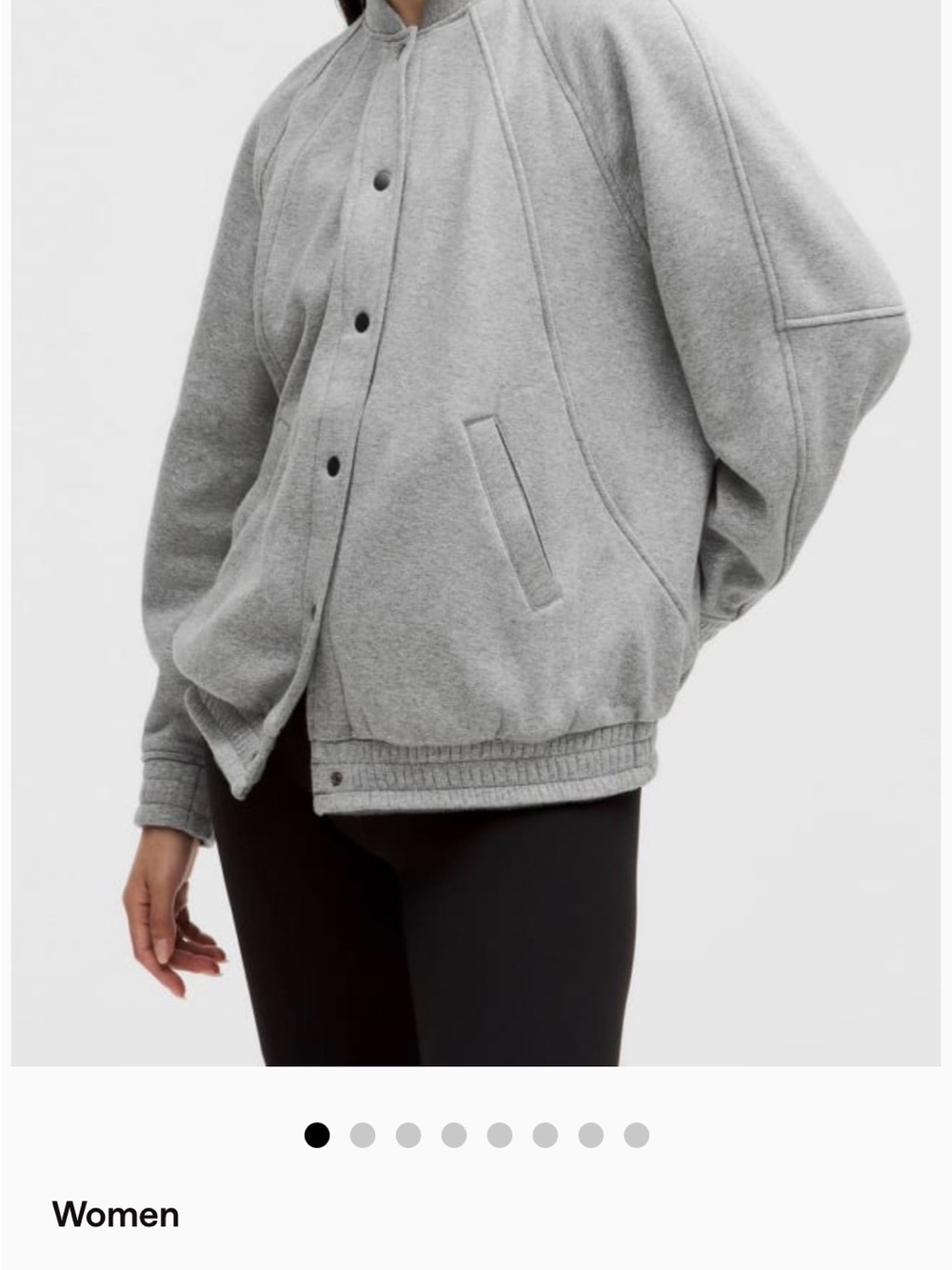 lululemon athletica Light Gray Scuba Oversized Varsity Jacket Plush